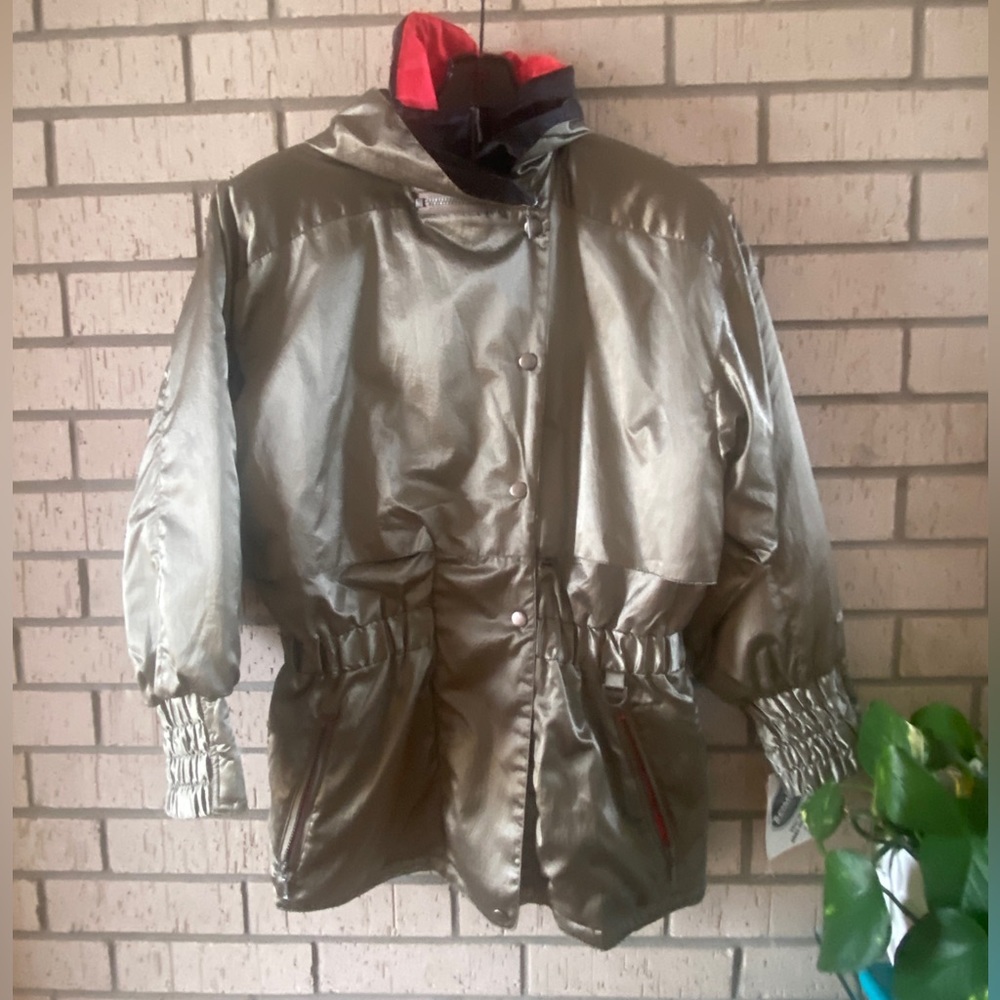 Vintage Snow Bunny Carrera Thinsulate Ski Winter Jacket Metallic Olive Copper M